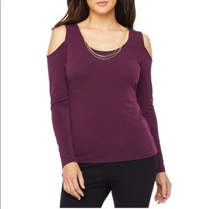 Long sleeve cold shoulder blouse